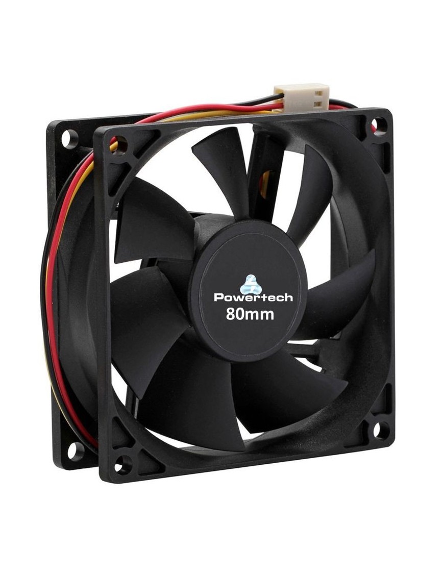 POWERTECH ανεμιστήρας PT-155, 80 x 80 x 25mm, 12V, 3pin & 4 βίδες