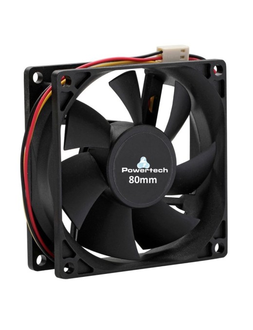 POWERTECH ανεμιστήρας PT-155, 80 x 80 x 25mm, 12V, 3pin & 4 βίδες