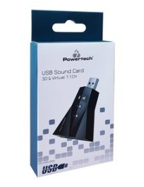 POWERTECH USB κάρτα ήχου 7.1CH, με έξοδο μικρόφωνου και ακουστικού