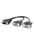 POWERTECH splitter VGA 15pin HD Male σε 2x Female, 0.2m, μαύρο