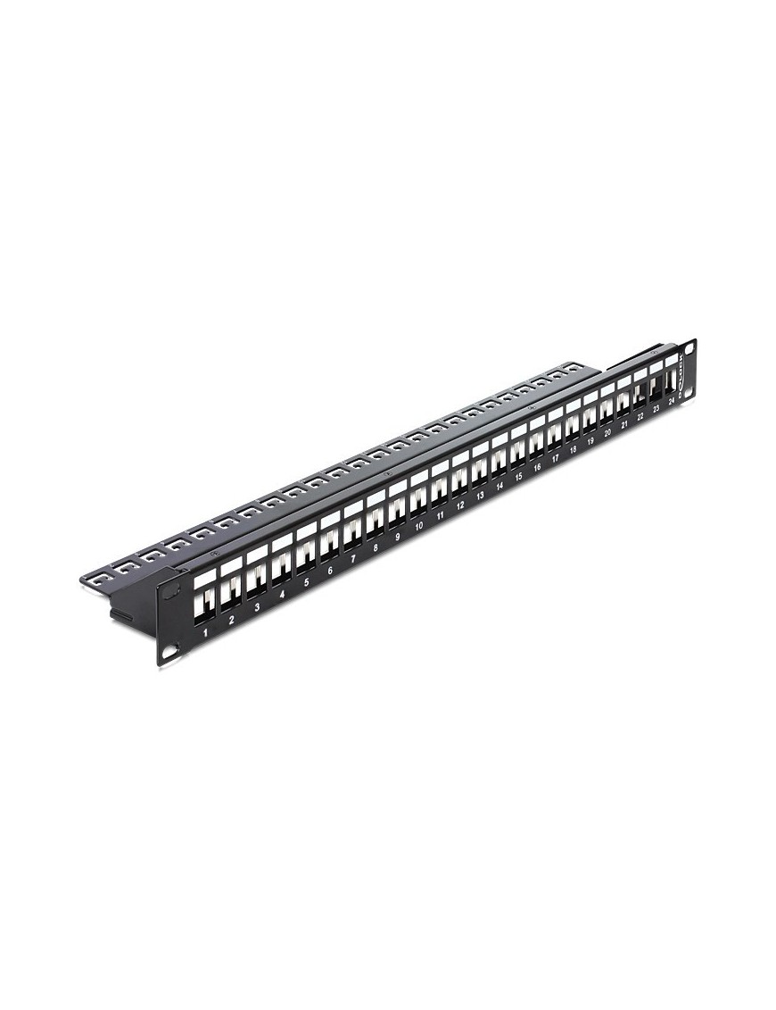 DELOCK Keystone Patch Panel, για 19" rack, 24 ports, μαύρο