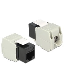 DELOCK Keystone Module RJ45 female, Cat.6 UTP, μαύρο
