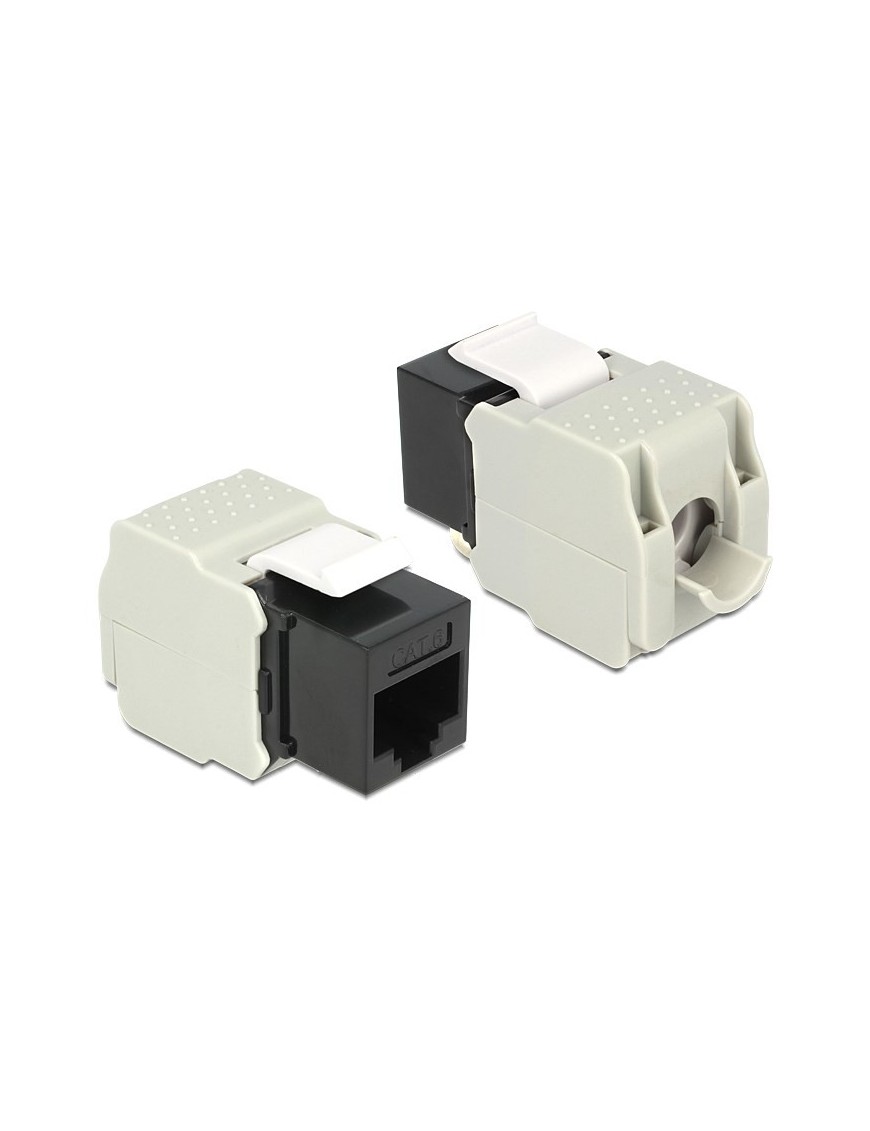 DELOCK Keystone Module RJ45 female, Cat.6 UTP, μαύρο