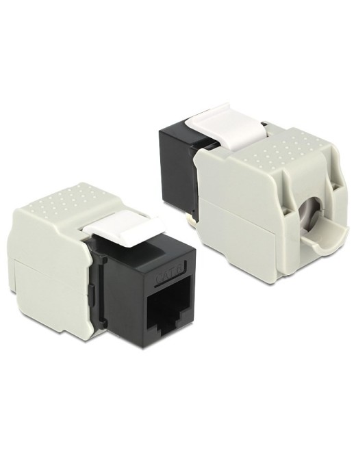 DELOCK Keystone Module RJ45 female, Cat.6 UTP, μαύρο