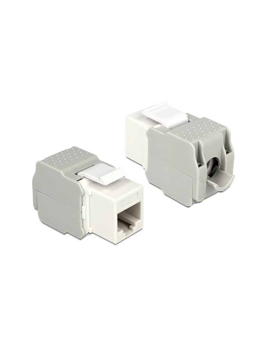 DELOCK Keystone Module RJ45 female, Cat.6 UTP, λευκό
