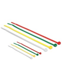DELOCK Δεματικά καλωδίων, 100x2.5mm - 200x3.6mm, χρωματιστά, 200τμχ