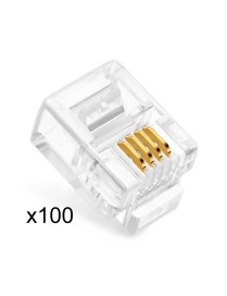 POWERTECH Plug Γραμμής Τηλεφώνου RJ11 6p4c, 100τεμ