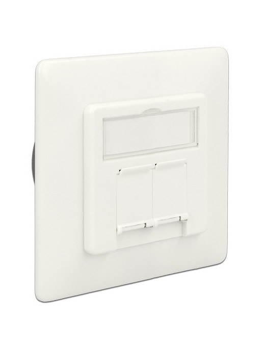 DELOCK Modular Wall Outlet Δικτύου, Cat.6A, 2x LSA, 2 Port