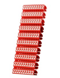 POWERTECH Clip αρίθμησης καλωδίου Νο 2, Red, 10τεμ.