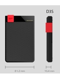 SILICON POWER Εξωτερικός HDD 1TB Diamond D30 D3S, USB 3.1, Black