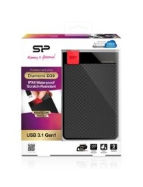 SILICON POWER Εξωτερικός HDD 1TB Diamond D30 D3S, USB 3.1, Black