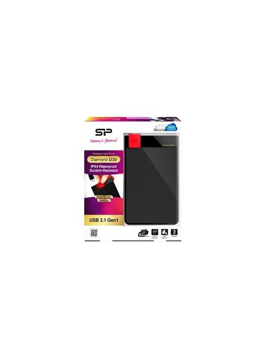 SILICON POWER Εξωτερικός HDD 4TB Diamond D30 D3L, USB 3.1, Black