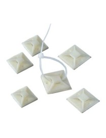 POWERTECH Αυτοκόλλητη βάση δεματικών, 30 x 30, 50τεμ, White