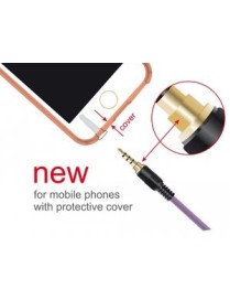 DELOCK καλώδιο Jack stereo σε Jack stereo 4pin 3.5mm, 90°, μωβ, 1m