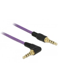 DELOCK καλώδιο Jack stereo σε Jack stereo 4pin 3.5mm, 90°, μωβ, 1m
