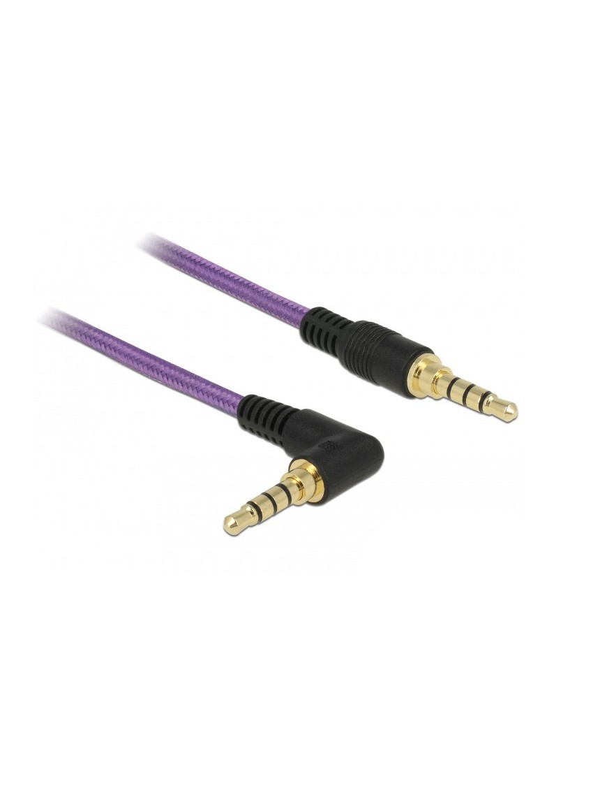 DELOCK καλώδιο Jack stereo σε Jack stereo 4pin 3.5mm, 90°, μωβ, 1m