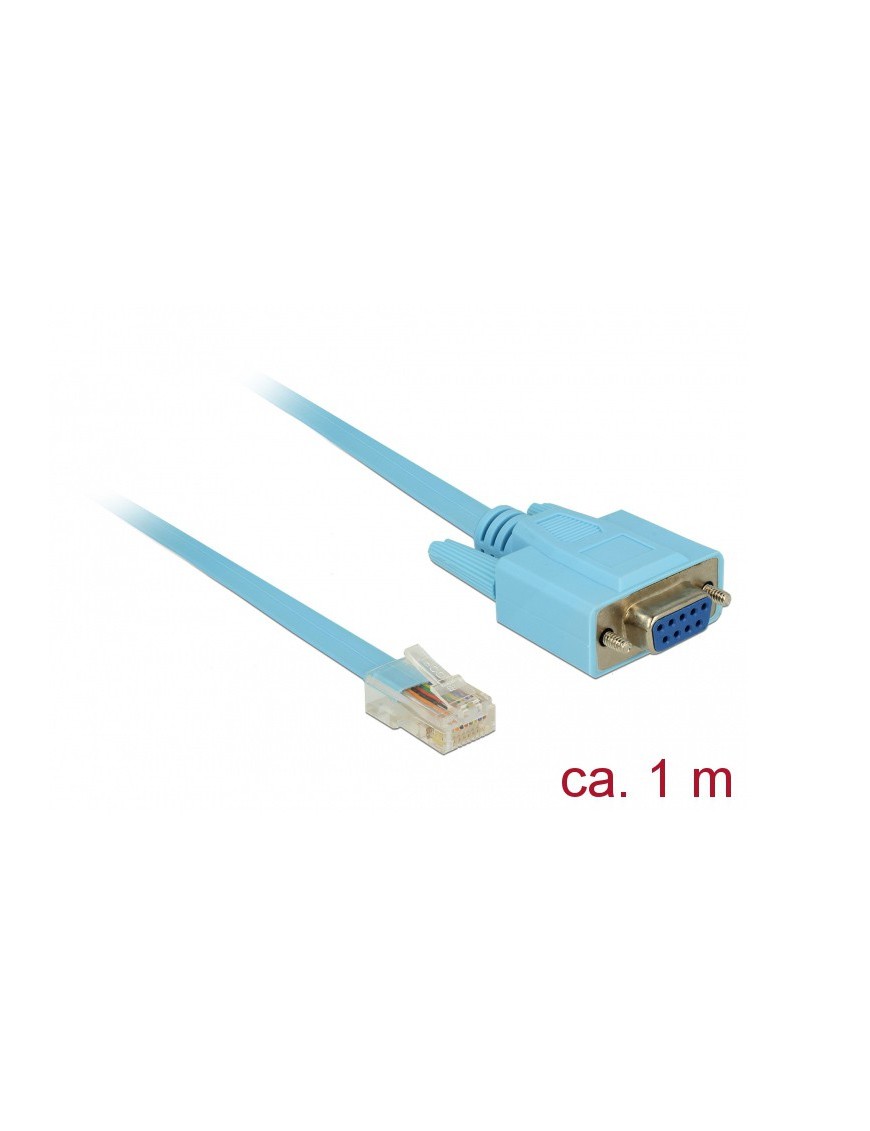 DELOCK Καλώδιο Serial RS-232 DB9 female σε RJ45 male, 1m, μπλε