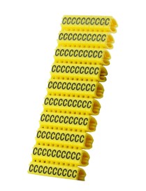 POWERTECH Clip αρίθμησης καλωδίου γράμμα C, Yellow, 10τεμ.