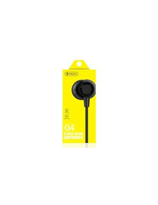 CELEBRAT Earphones G4 με μικρόφωνο, 10mm, 1.2m, μαύρο