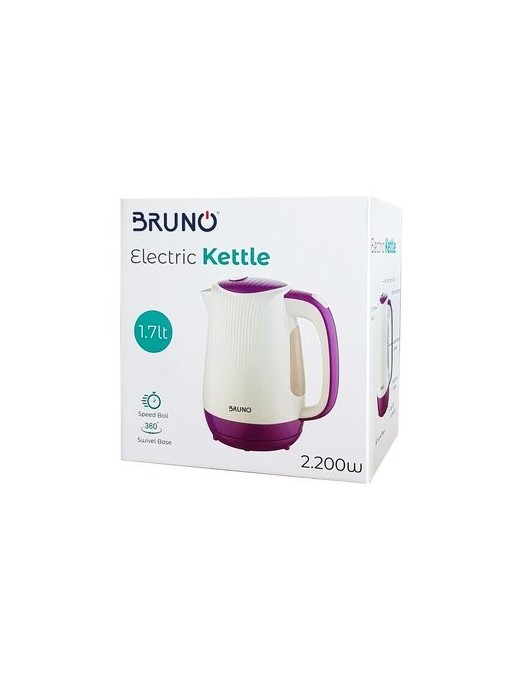BRUNO Ηλεκτρικός βραστήρας BRN-0001, 2200w, 1.7lt, βάση 360°, LED