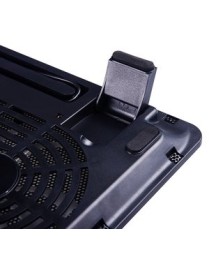 POWERTECH Βάση & ψύξη laptop PT-738 έως 15.6", 2x 125mm fan, LED, μαύρο