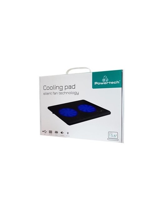 POWERTECH Βάση & ψύξη laptop PT-738 έως 15.6", 2x 125mm fan, LED, μαύρο