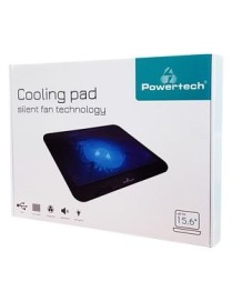 POWERTECH Βάση & ψύξη laptop PT-740 έως 15.6", 125mm fan, LED, μαύρο
