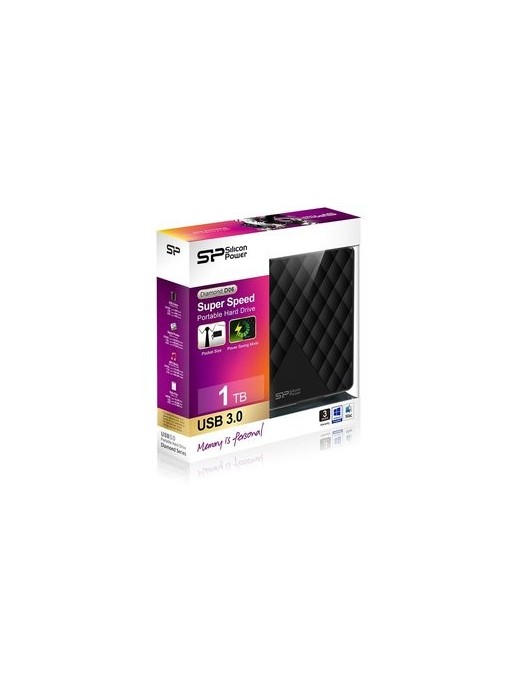 SILICON POWER εξωτερικός HDD 1TB Diamond D06, USB 3.0, Black