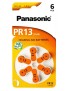PANASONIC μπαταρίες ακουστικών βαρηκοΐας PR13, mercury free, 1.4V, 6τμχ