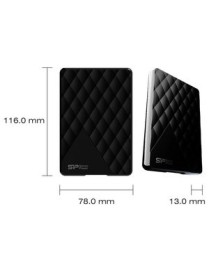 SILICON POWER εξωτερικός HDD 1TB Diamond D06, USB 3.0, Black