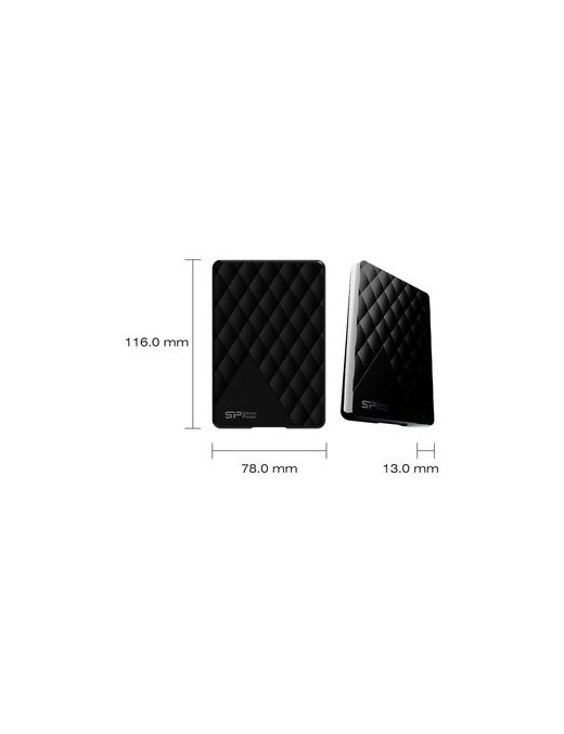 SILICON POWER εξωτερικός HDD 1TB Diamond D06, USB 3.0, Black