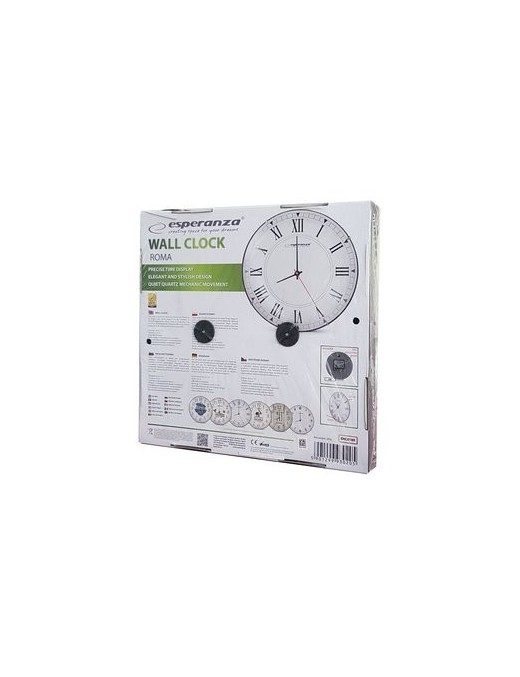 ESPERANZA Ρολόι τοίχου Roma EHC018R, 30cm, λευκό