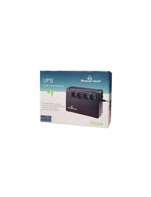 POWERTECH UPS Line Interactive PT-950C, 950VA/570W, 4x schuko