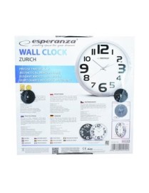 ESPERANZA Ρολόι τοίχου Zurich EHC013W, 25cm, λευκό