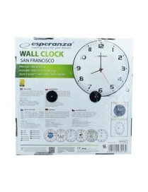 ESPERANZA Ρολόι τοίχου San Francisco EHC018F, 30cm, λευκό