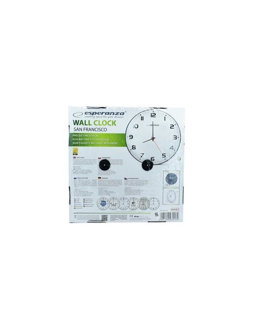 ESPERANZA Ρολόι τοίχου San Francisco EHC018F, 30cm, λευκό