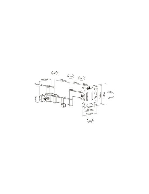 BRATECK Βάση στύλου στήριξης LDA35-112 για οθόνη 17"-32", 8kg