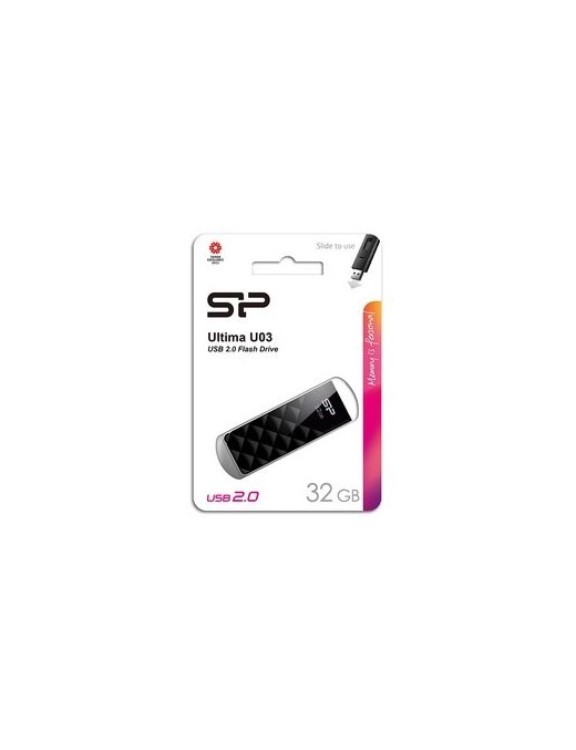 SILICON POWER USB Flash Ultima U03, 32GB, USB 2.0, μαύρο