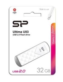 SILICON POWER USB Flash Ultima U03, 32GB, USB 2.0, λευκό