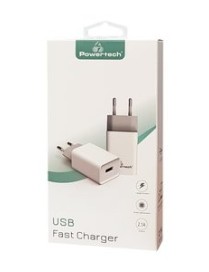POWERTECH Φορτιστής τοίχου PT-761, 1x USB, 2.1A, λευκός