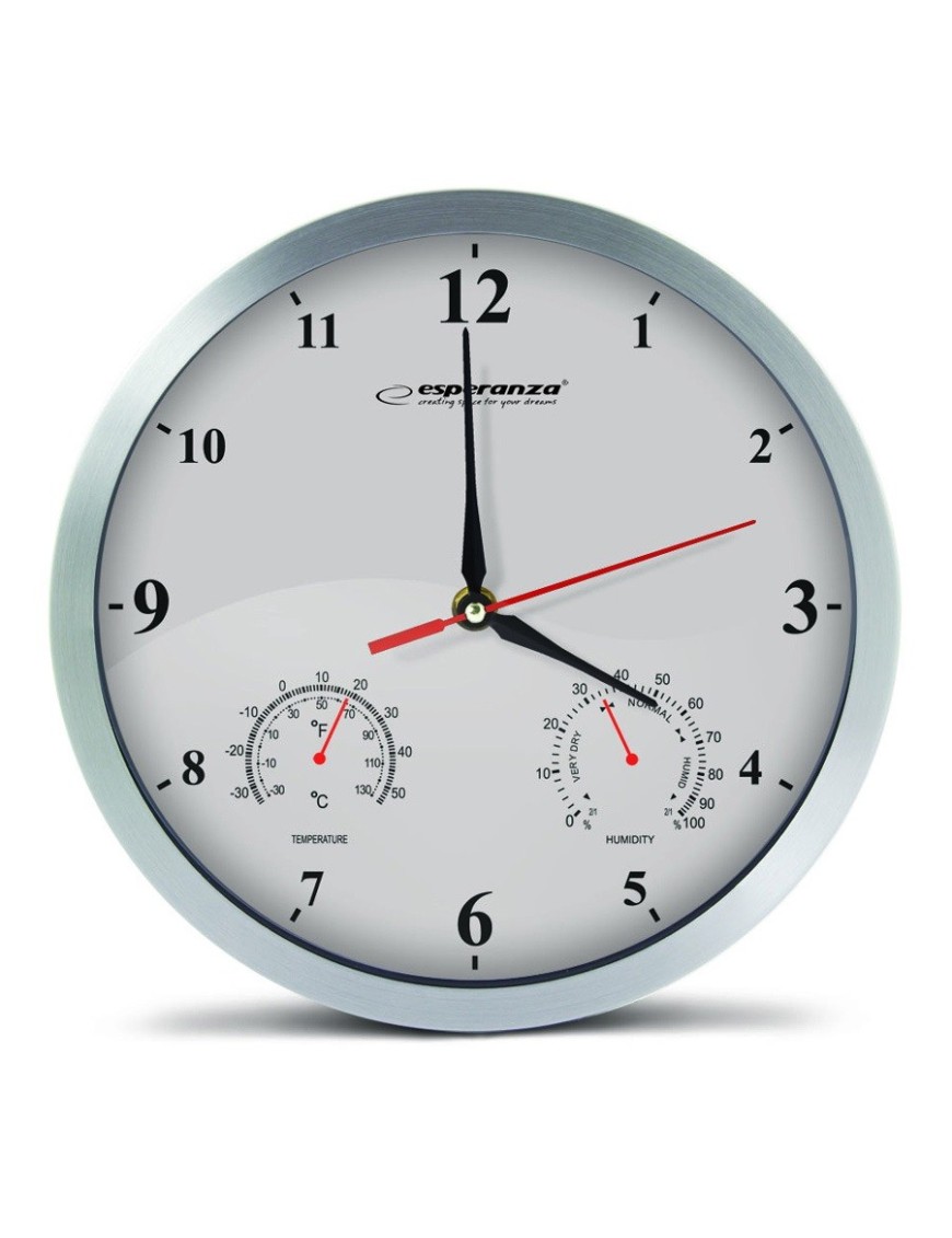 ESPERANZA Ρολόι τοίχου Washington EHC008W, 30cm, λευκό