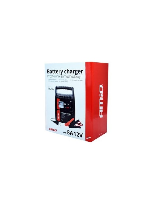 AMIO φορτιστής μπαταριών 12V/8A 02086, με αναλογική ένδειξη και ασφάλεια