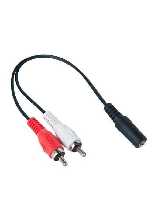 POWERTECH καλώδιο CAB-R015 3.5mm 3pin jack (F) σε 2x RCA (M), CCS, 0.2m