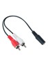 POWERTECH καλώδιο CAB-R015 3.5mm 3pin jack (F) σε 2x RCA (M), CCS, 0.2m