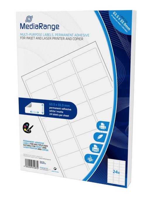 MEDIARANGE Ετικέτες πολλαπλών χρήσεων MRINK150, 63.5x33.9mm, 1200τμχ