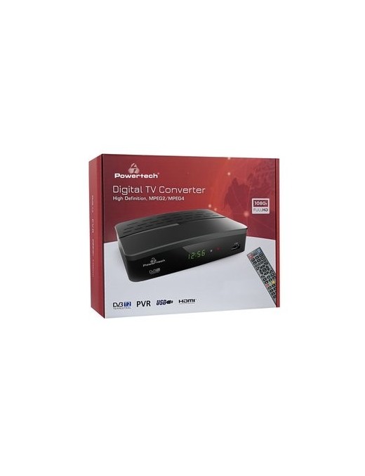 POWERTECH ψηφιακός δέκτης PT-779, MPEG4, DVB-T2, H.265, RJ45