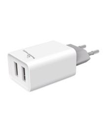 POWERTECH Φορτιστής τοίχου PT-778, 2x USB, 2.1A, λευκός
