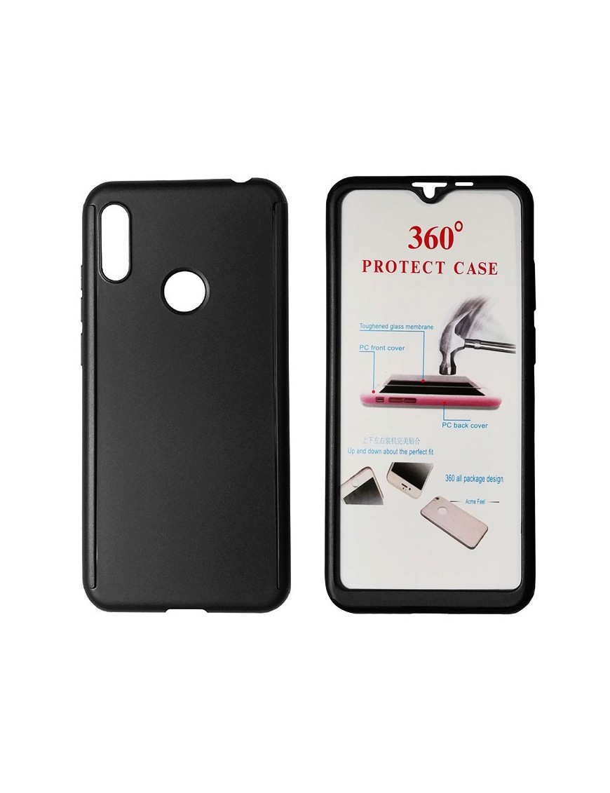POWERTECH Θήκη Body 360° με Tempered Glass για Huawei Y6/Pro 2019, μαύρη