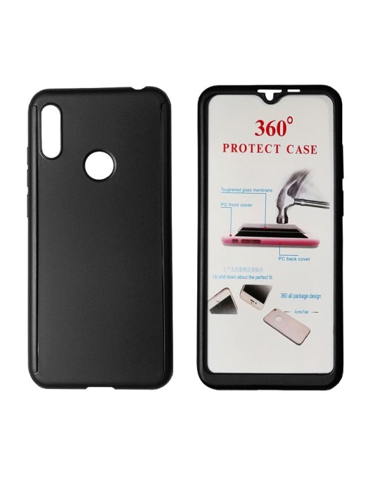 POWERTECH Θήκη Body 360° με Tempered Glass για Huawei Y6/Pro 2019, μαύρη