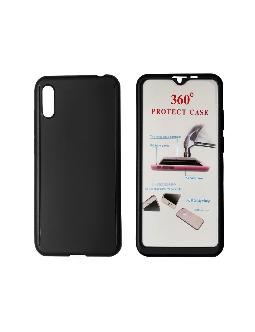 POWERTECH Θήκη Body 360° Tempered Glass, Huawei Y5 2019/Honor 8S, μαύρη